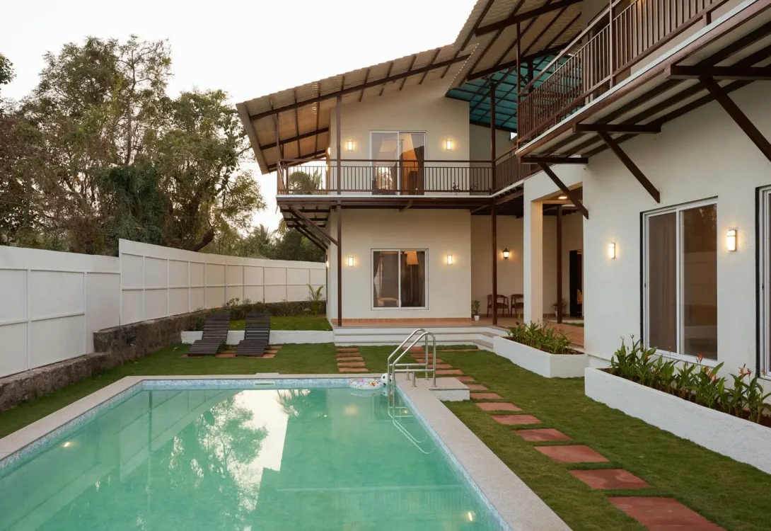 Luxury Resort in Frida Nest by Privy Stays, Alibag pool view