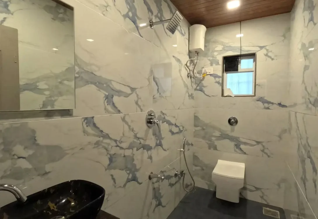 Paw-friendly flooring around pool