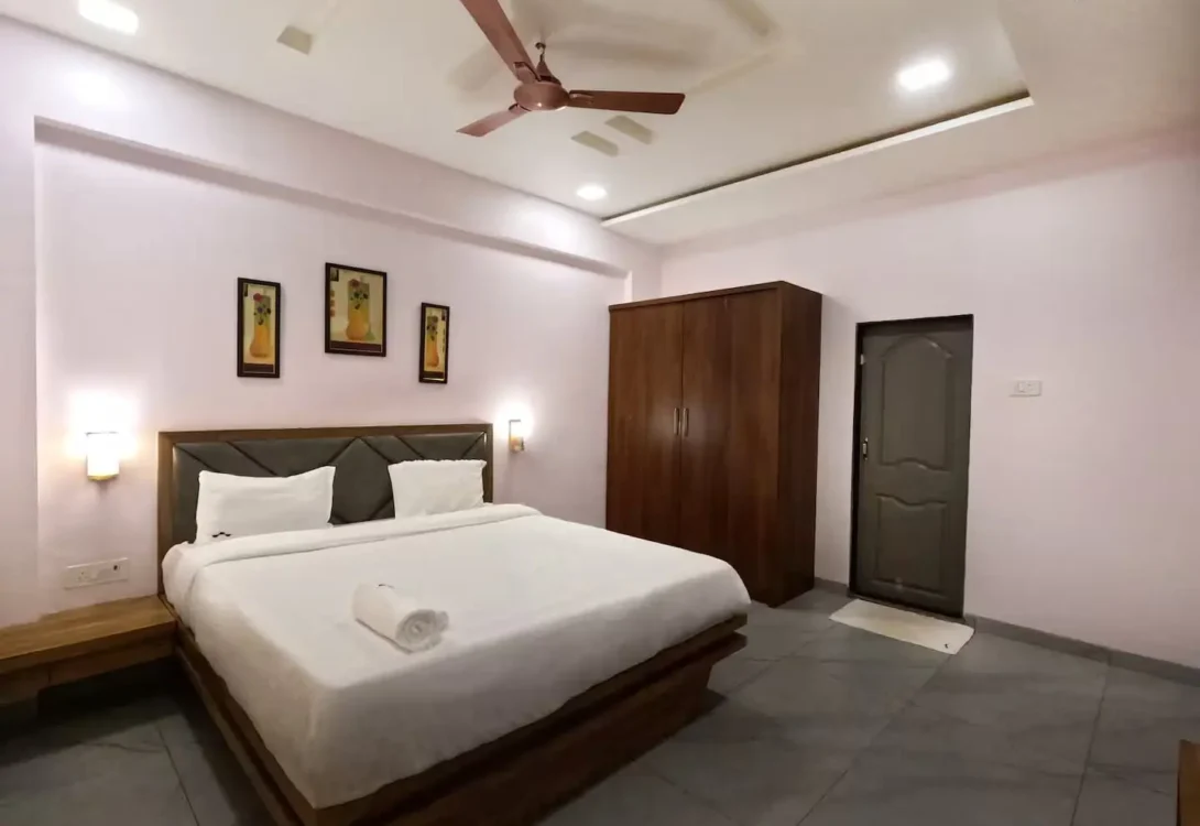 Pet door installed in bedroom