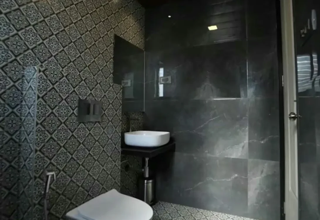 Spacious powder rooms in villas